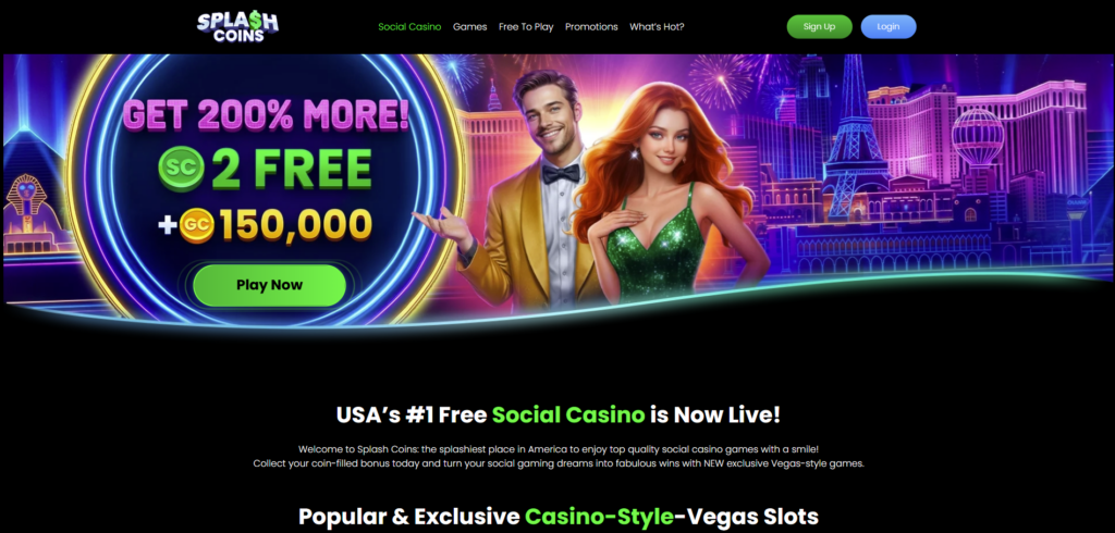 SplashCoins casino homepage
